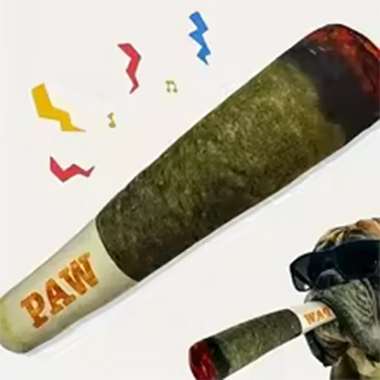 Plush Squeaky Dog Toy in Cigar Design main product image