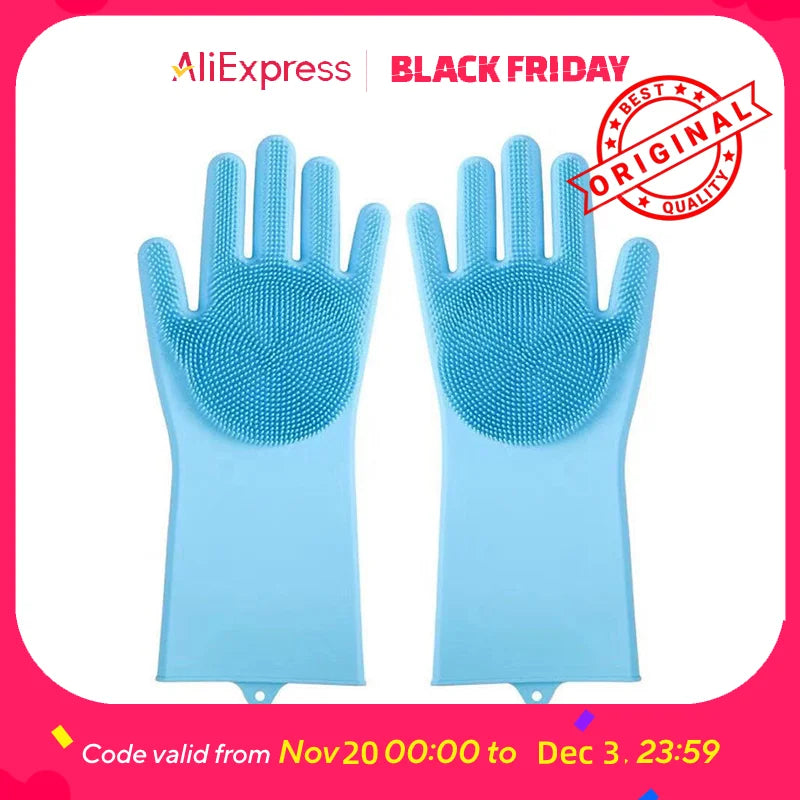 Silicone Pet Bathing Glove for Dogs & Cats - Massage Mitt - front view
