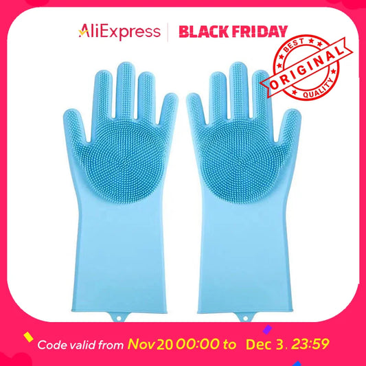 Silicone Pet Bathing Glove for Dogs & Cats - Massage Mitt - front view