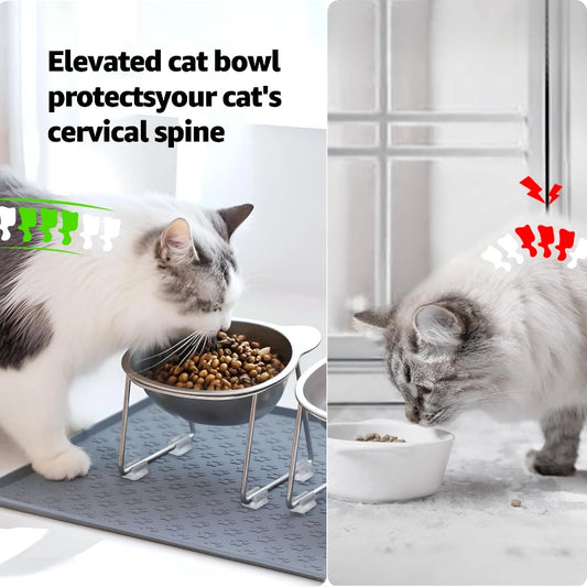 304 Stainless Steel Raised Cat Bowl with Tilted Design product image 2