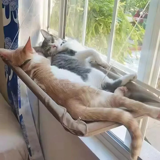 Cat Window Hammock Bed with Suction Cups, Space-Saving - front view