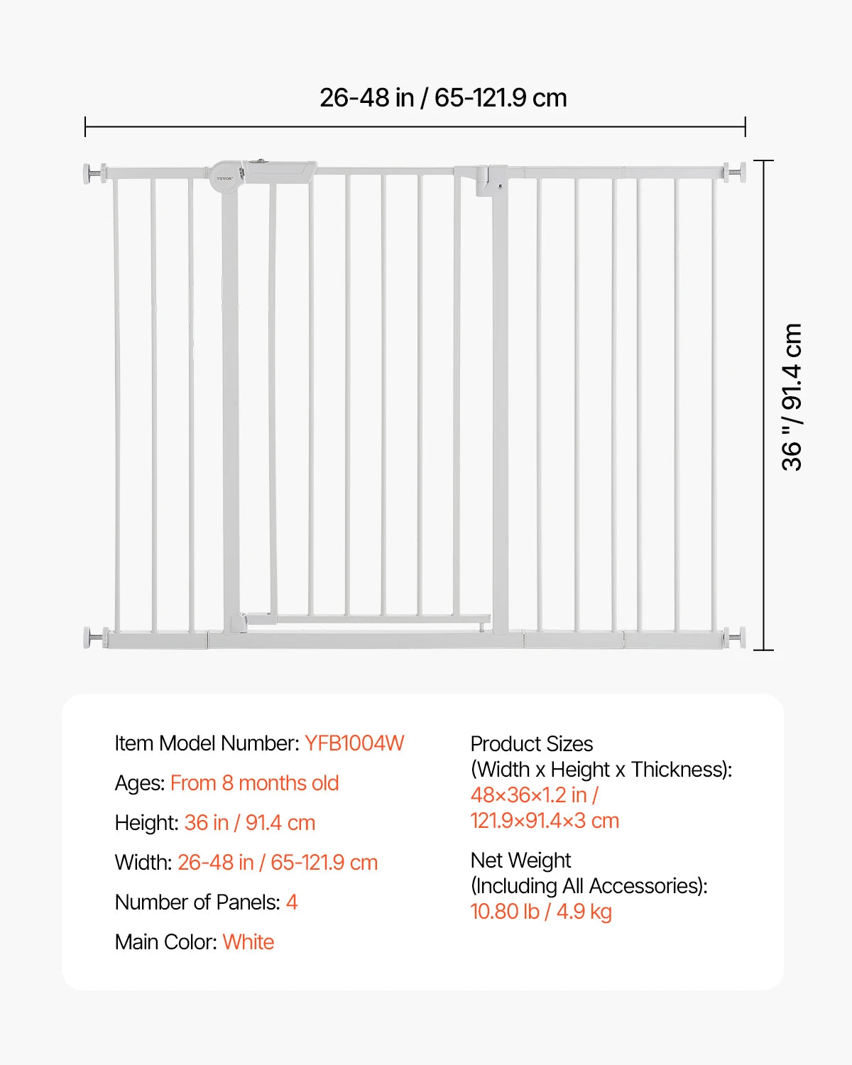 Walk-Thru Pressure-Mount Dog & Pet Safety Gate for Doorways