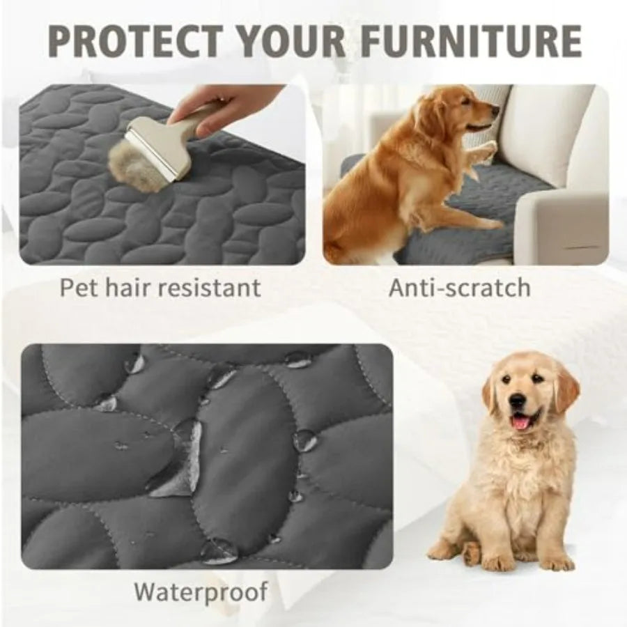 Pet Bed Cover Dog Bed Blanket for Sofa and Furniture Waterproof New Pattern Design,Dark Grey