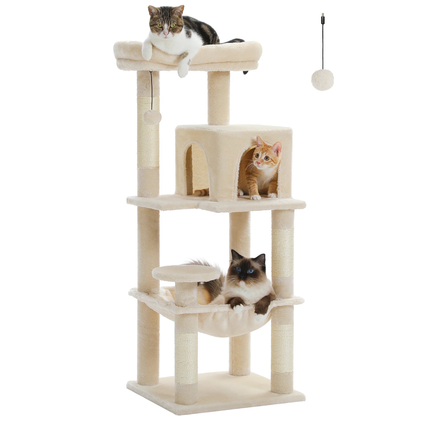 5-Level Cat Tree Tower with Hammock & Top Perch