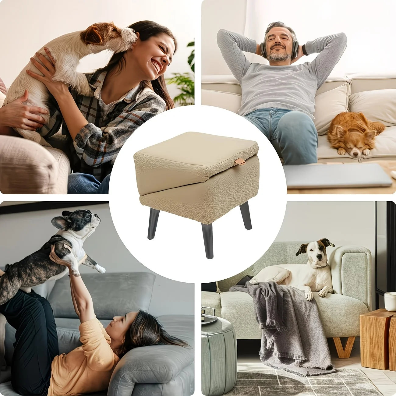 Foldable 2-in-1 Pet Ramp & Stairs for Dogs, Universal Dog Steps for Small & Large Dogs, Space-Saving Pet Ramp for Bed And Sofa JUYHGV