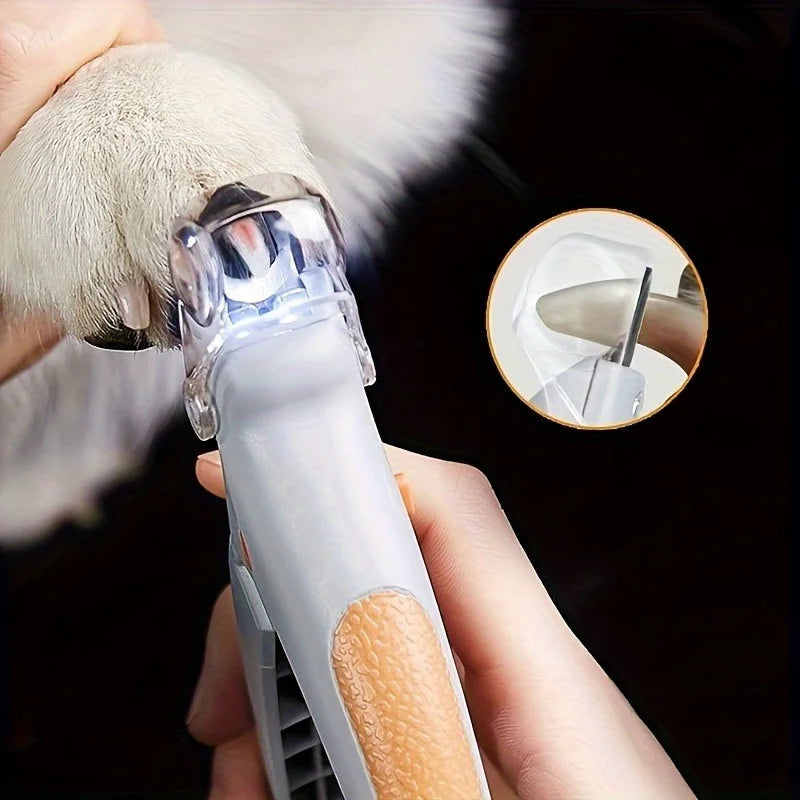 LED Pet Nail Clipper for Dogs and Cats with Steel Blades - front view