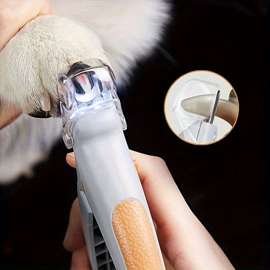 LED Pet Nail Clipper for Dogs and Cats with Steel Blades - front view