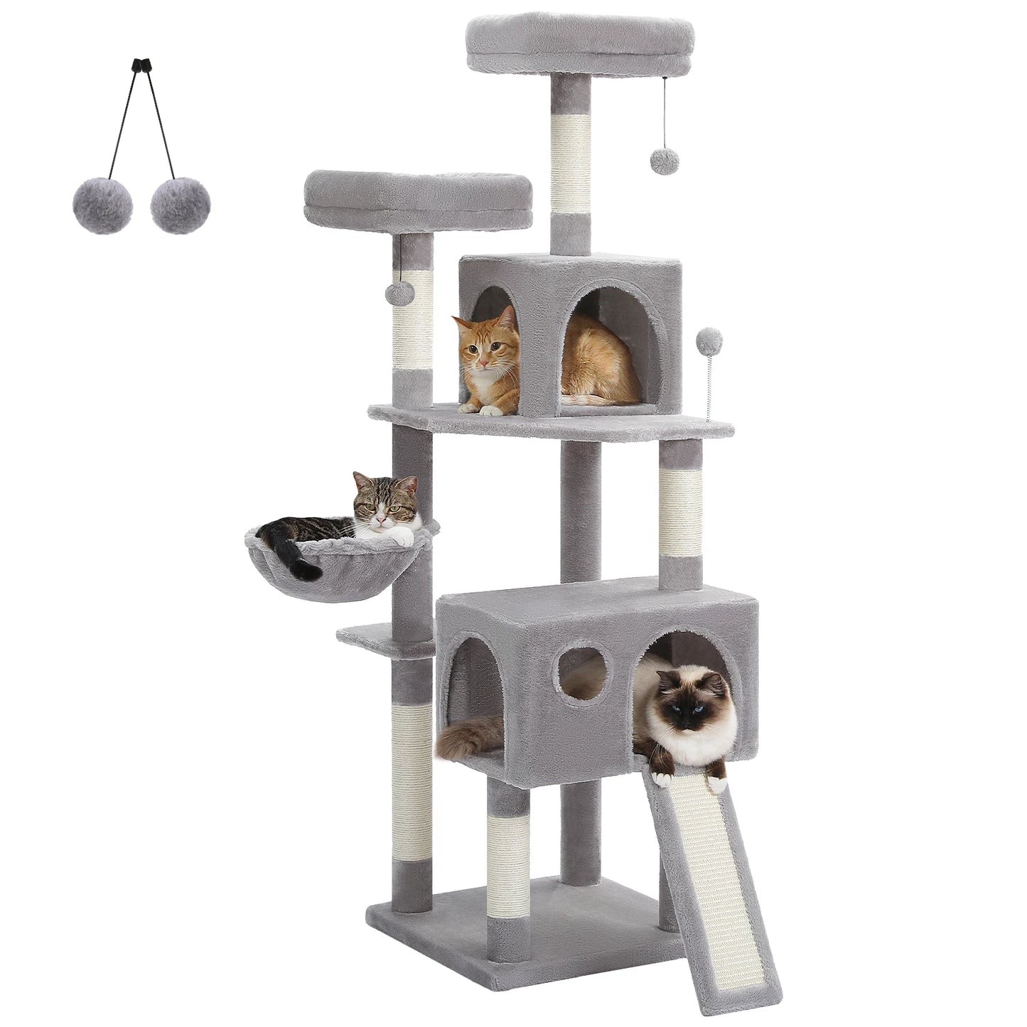 Large Multi-Level Cat Tree Tower with Plush Condo & Perches