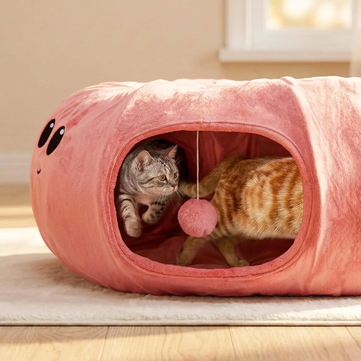 Octopus Cat Tunnel Bed with 20 Toys, Collapsible Play Tunnel for Indoor Cats, Kitten Toys