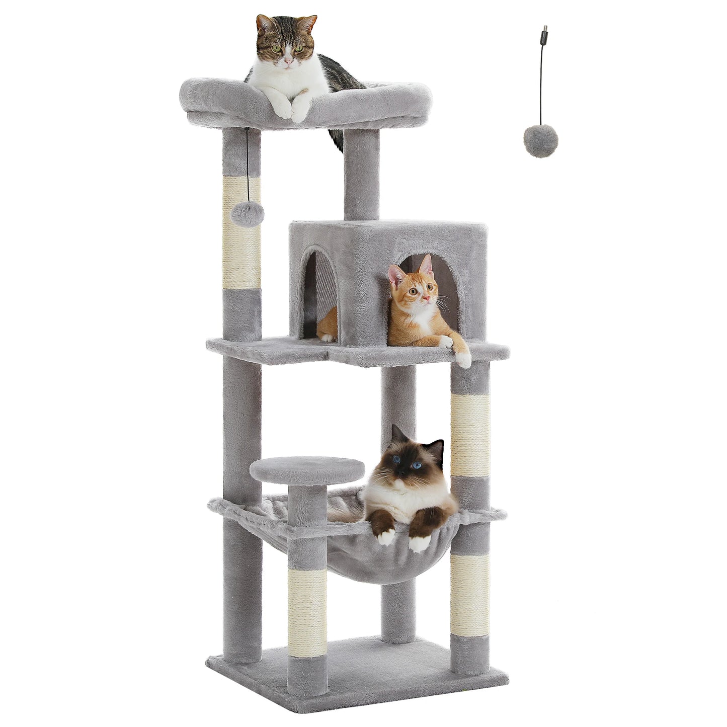5-Level Cat Tree Tower with Hammock & Top Perch