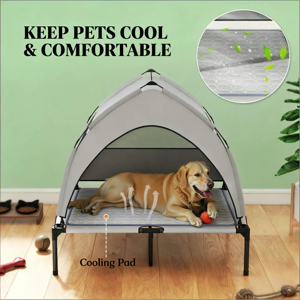 Ye Pet Cot with Pad: Elevated Portable Dog Cot