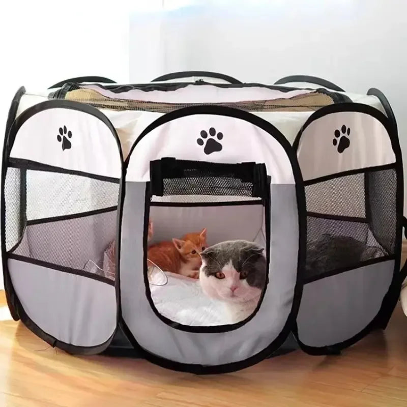 Foldable Pet Playpen Tent for Dogs and Cats - front view