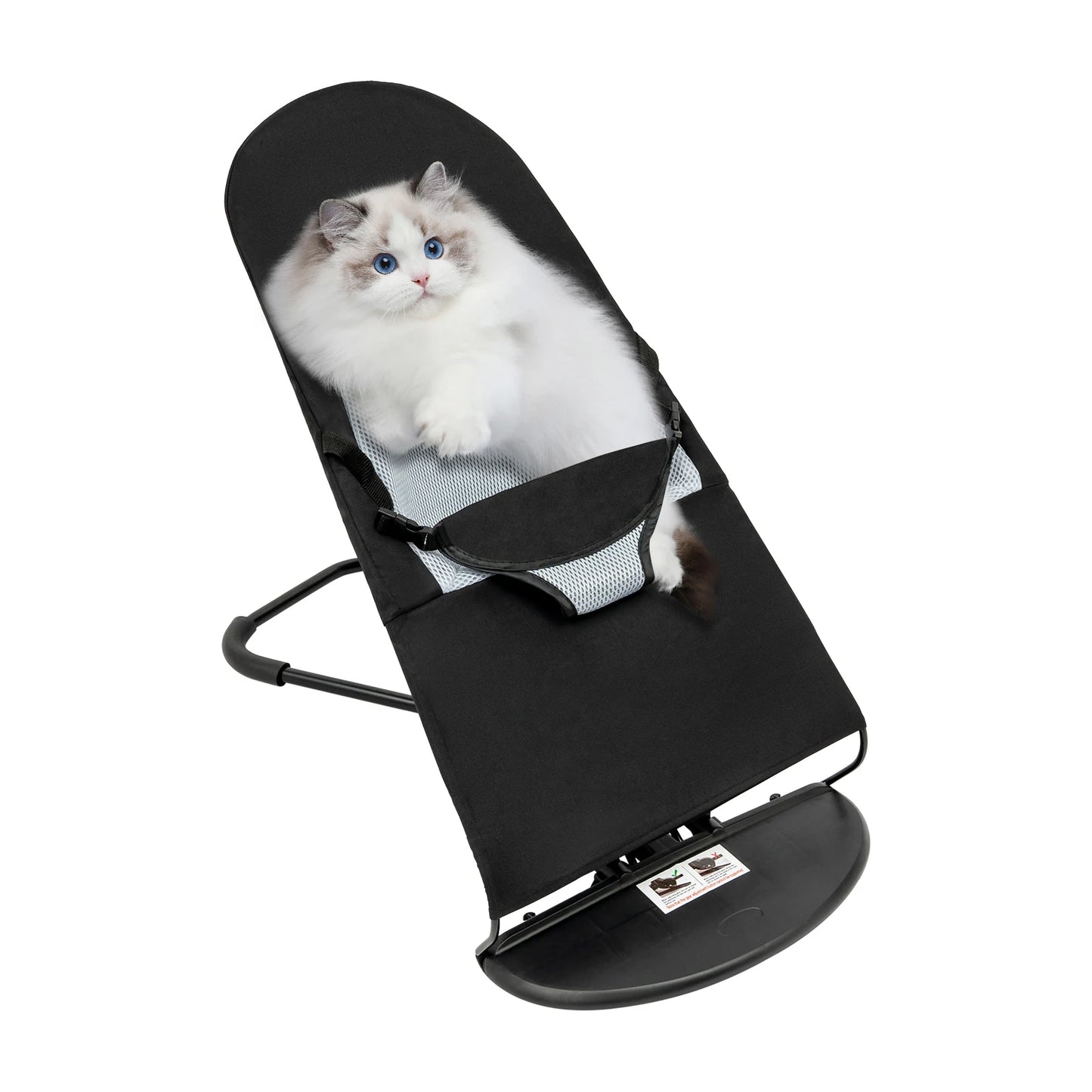 Indoor Outdoor Foldable Stainless Steel Pet Rocking Chair 4 Available Colors 3-Level Adjustable Frame Breathable Removable Washable Mattress Stable Anti-shake Rocker Bed Suitable For Small Medium Cats Dogs Resting Napping