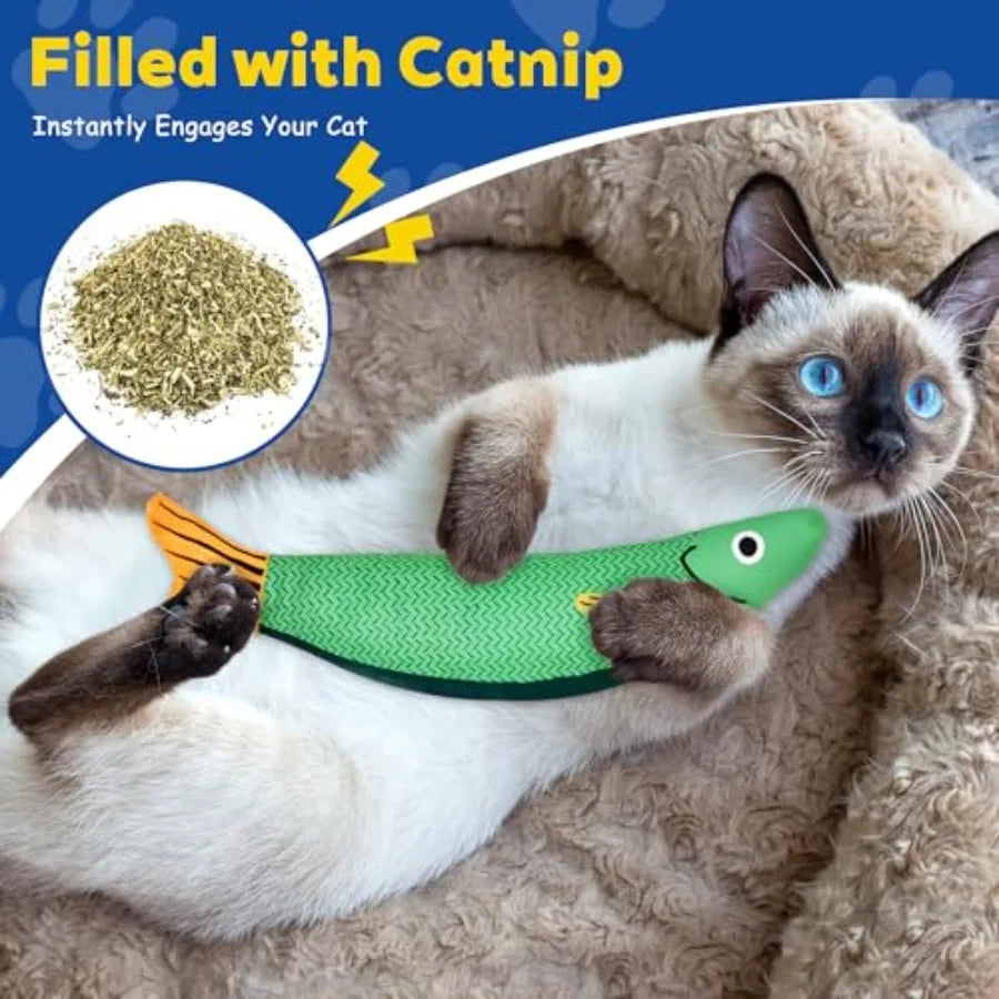 Interactive Catnip Cat Toys with Rattle - 3 Pack