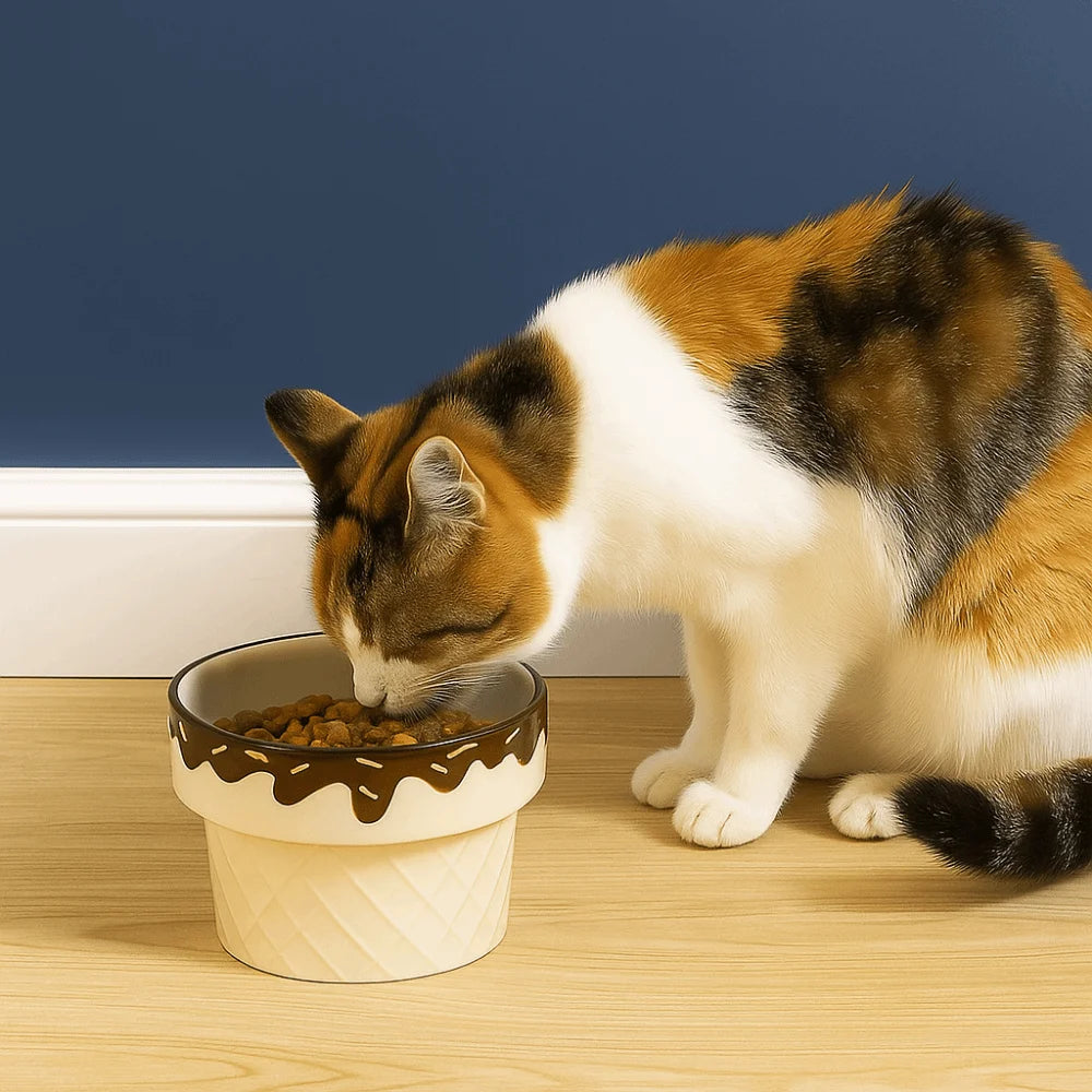 Elevated Ceramic Cat Bowl with Wide Opening product image 4