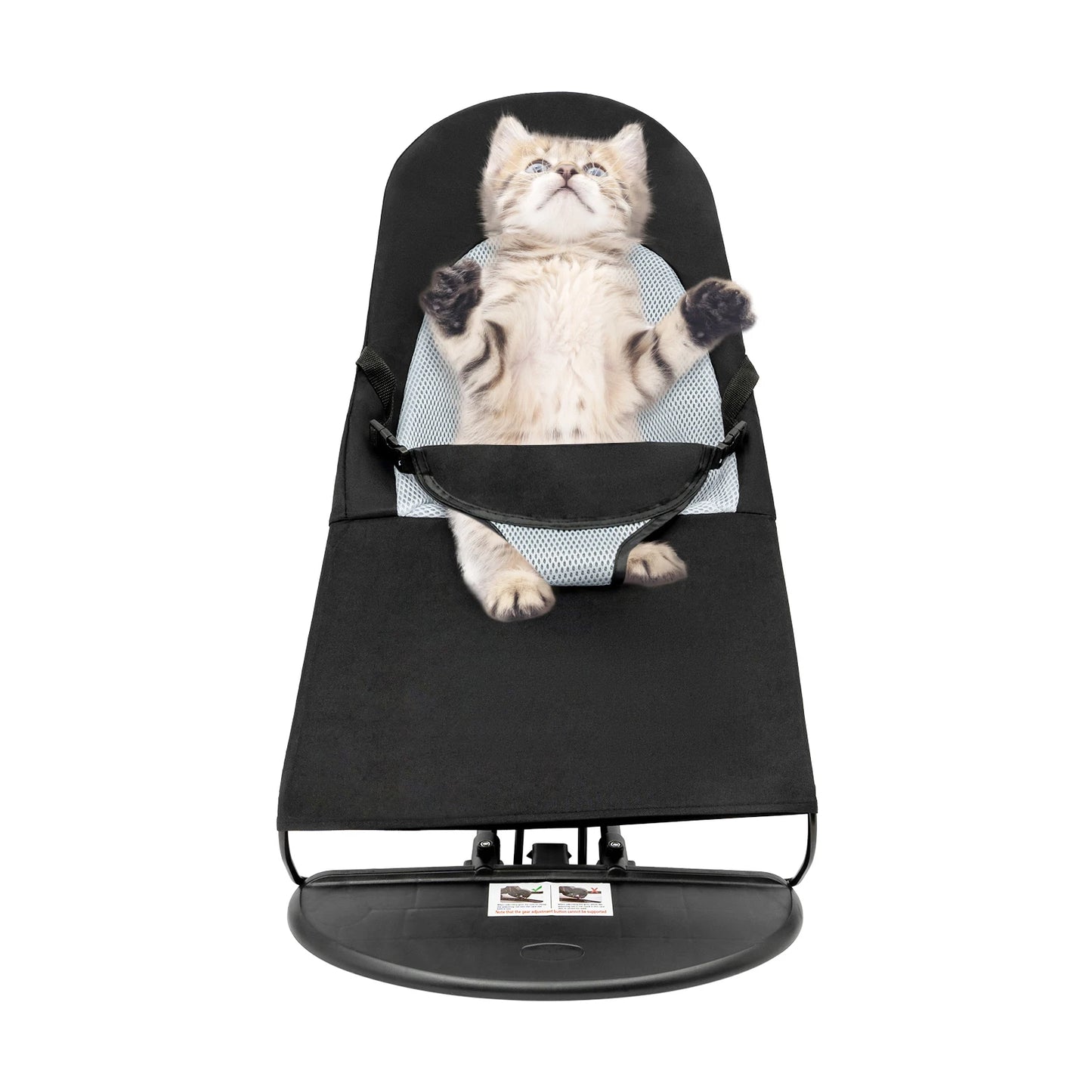 Indoor Outdoor Foldable Stainless Steel Pet Rocking Chair 4 Available Colors 3-Level Adjustable Frame Breathable Removable Washable Mattress Stable Anti-shake Rocker Bed Suitable For Small Medium Cats Dogs Resting Napping