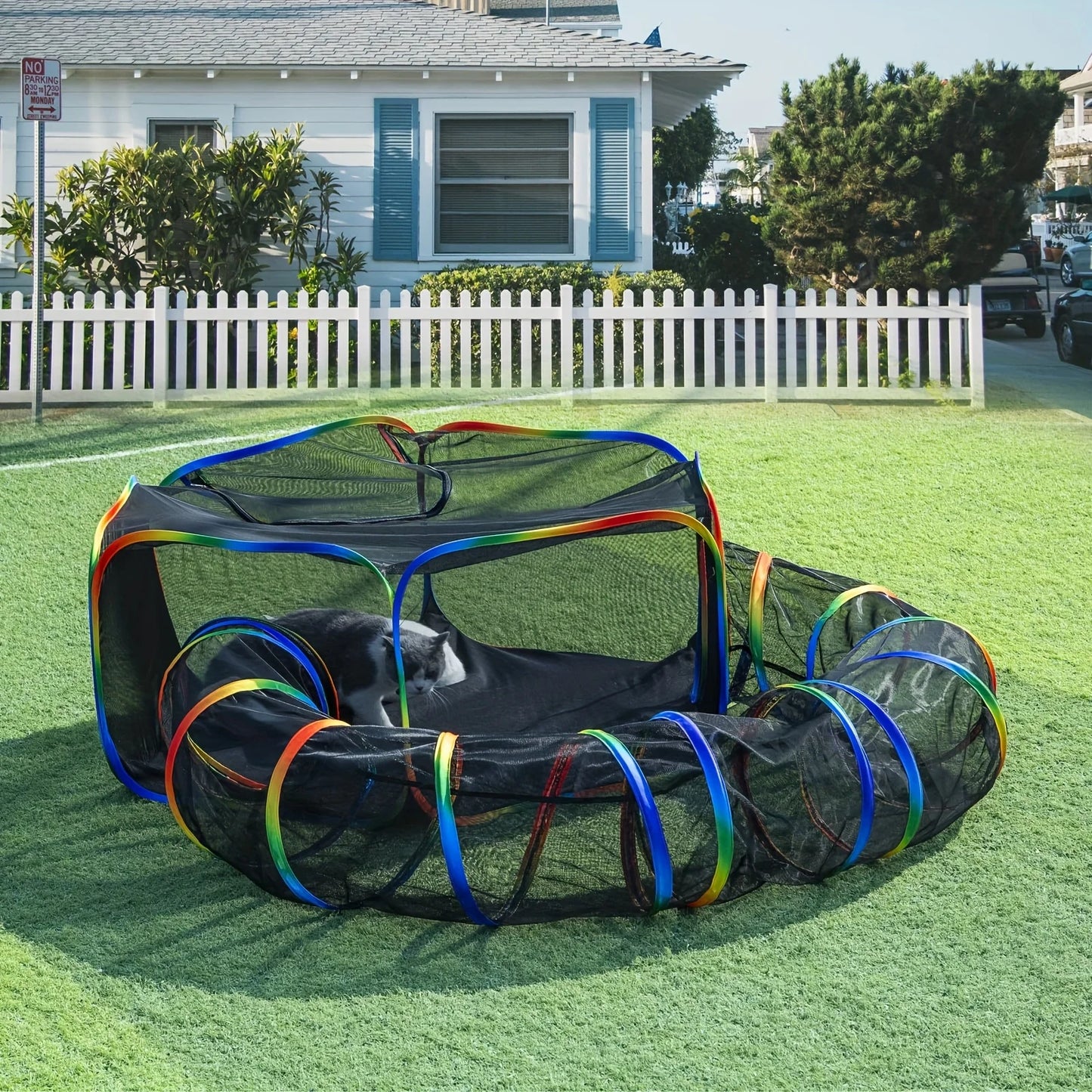 Cat Tunnel, Outdoor Cat Enclosures Playground, Rainbow Cat Playpen For Cats, Kitty And Small Animals, Include Portable Cat Tent With Circle Cat Tunnel JUYHGV