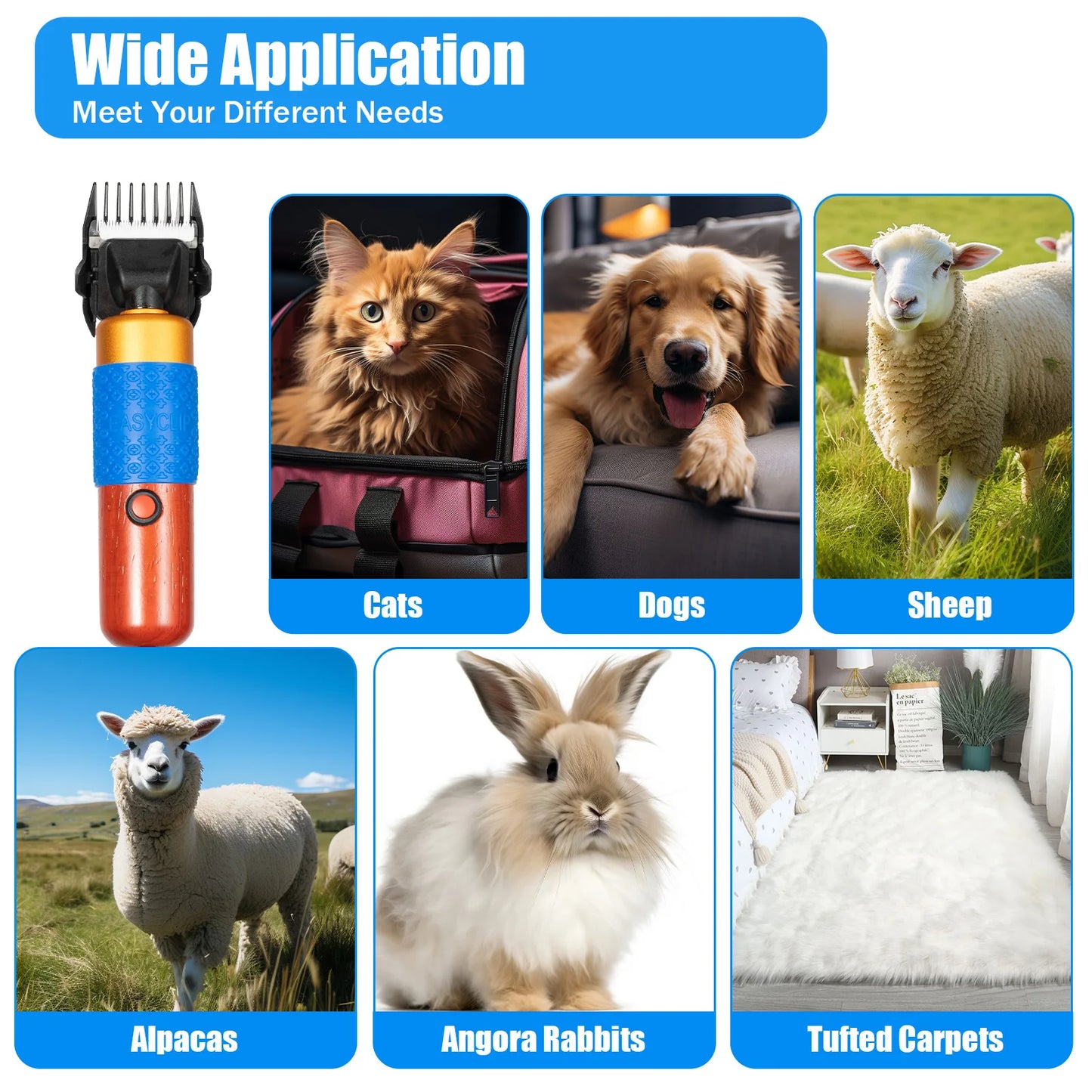 Electric Pet Grooming Clipper for Dogs, Sheep & Goats