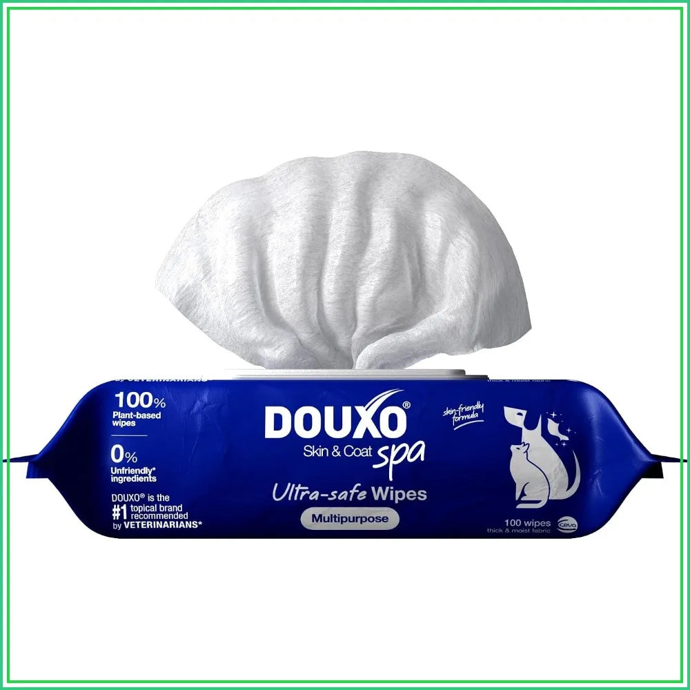 Pet Wipes for Dogs & Cats, 100 Count Multi-Purpose for Paws, Butt, Tear Stains, Gentle Skin-Friendly Formula