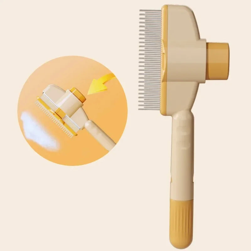Self-Cleaning One-Button Pet Grooming Brush & Hair Remover