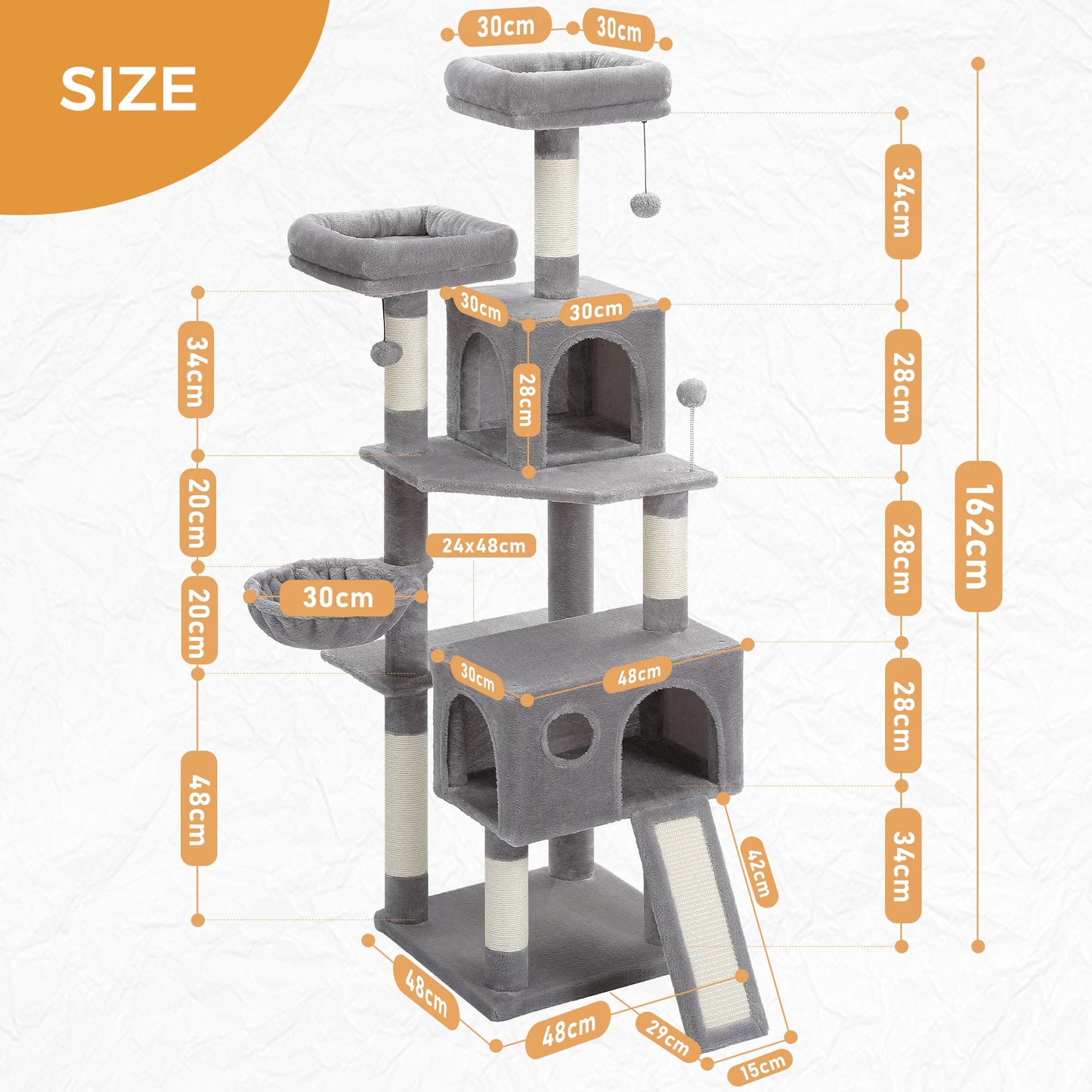 Large Multi-Level Cat Tree Tower with Plush Condo & Perches
