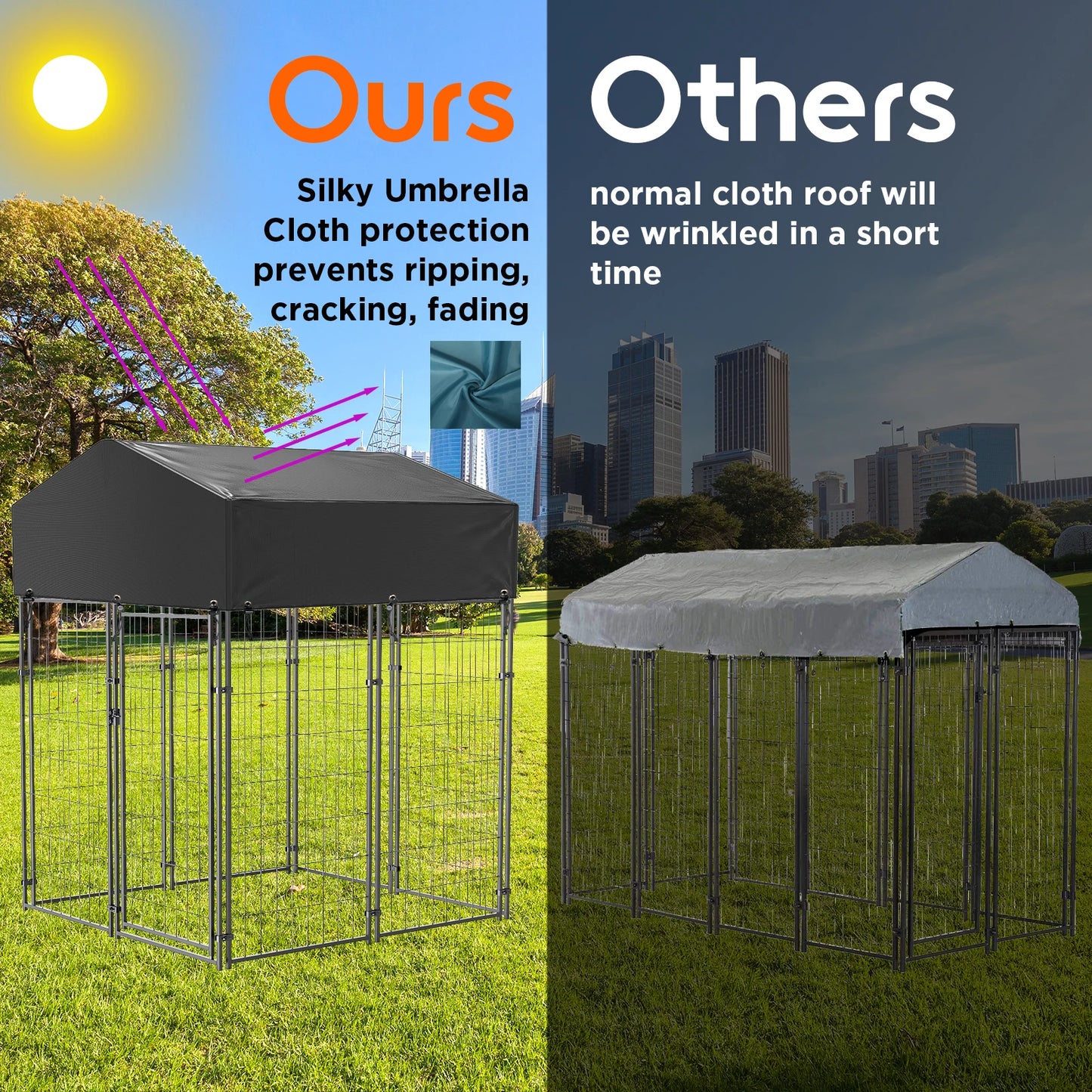 Outdoor Dog Kennel and Playpen with Roof product image 6