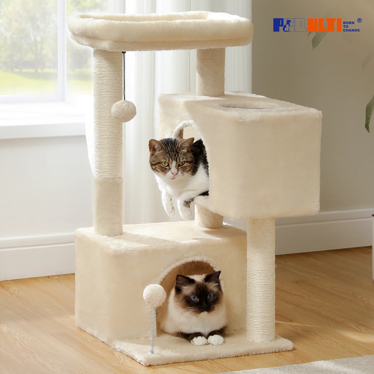 Multi-Level Cat Tree with Sisal Posts & Padded Perch