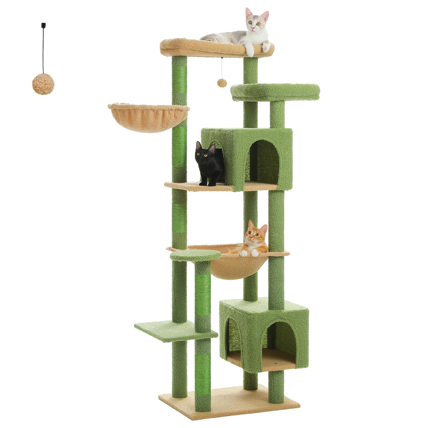 Tall Cat Tree Tower with Super Large Hammock & Condo