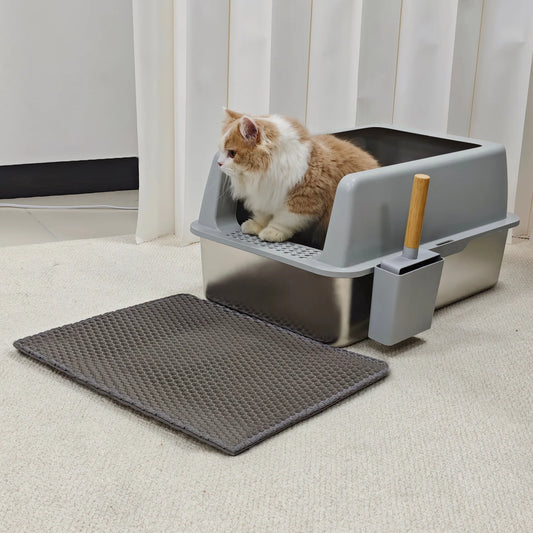 Stainless Steel Cat Litter Box with High Sides main product image