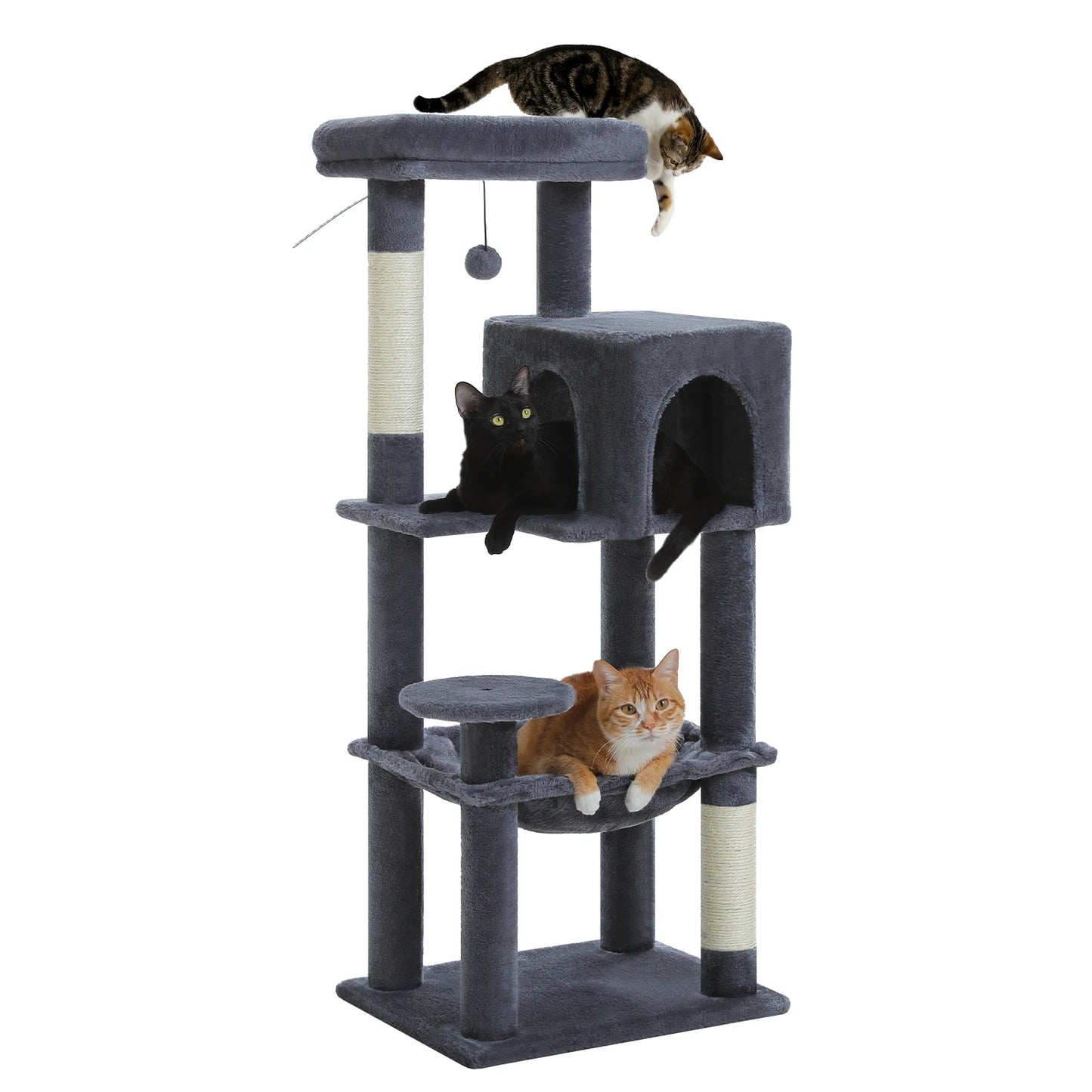 Multi-Level Cat Tree Tower with Condo, Hammock & Scratching Board