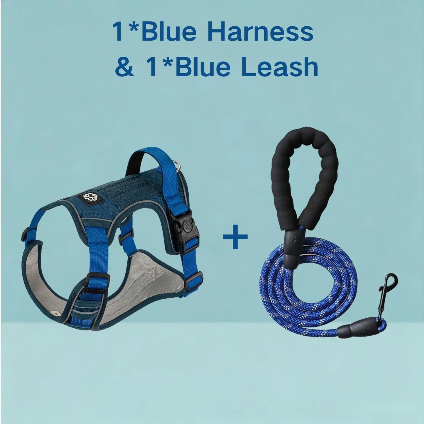 Tactical No-Pull Dog Harness & Leash Set, Reflective