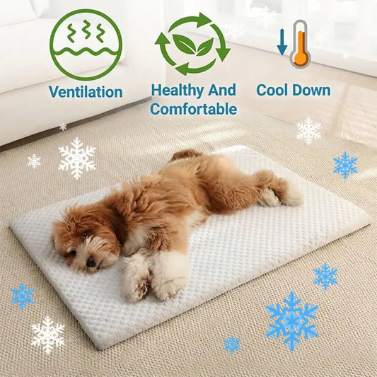 Breathable Cooling Cat Bed with Thick Non-Slip Padding - front view