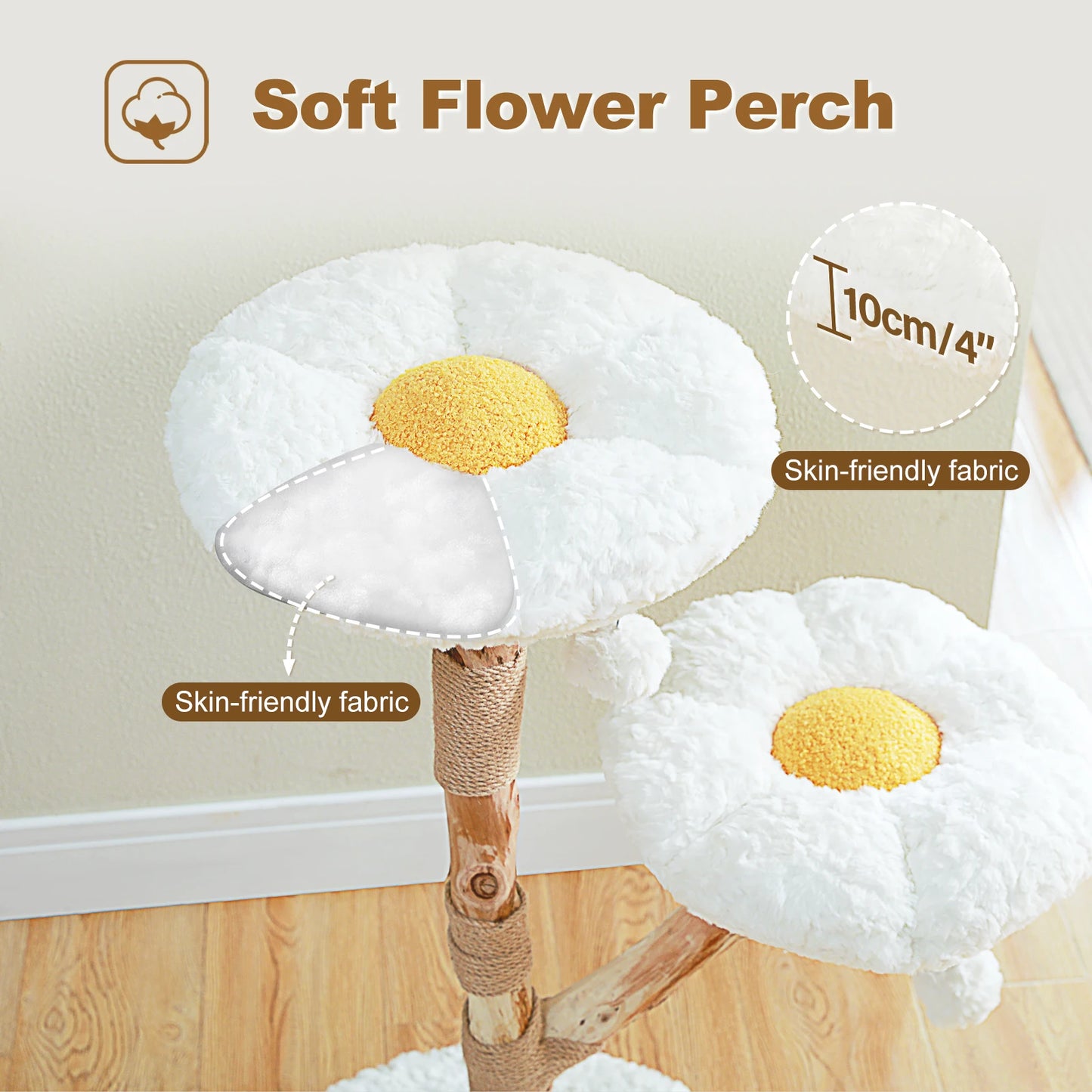 Flower Cat Tree with 2 Perches & Sisal Scratching Post