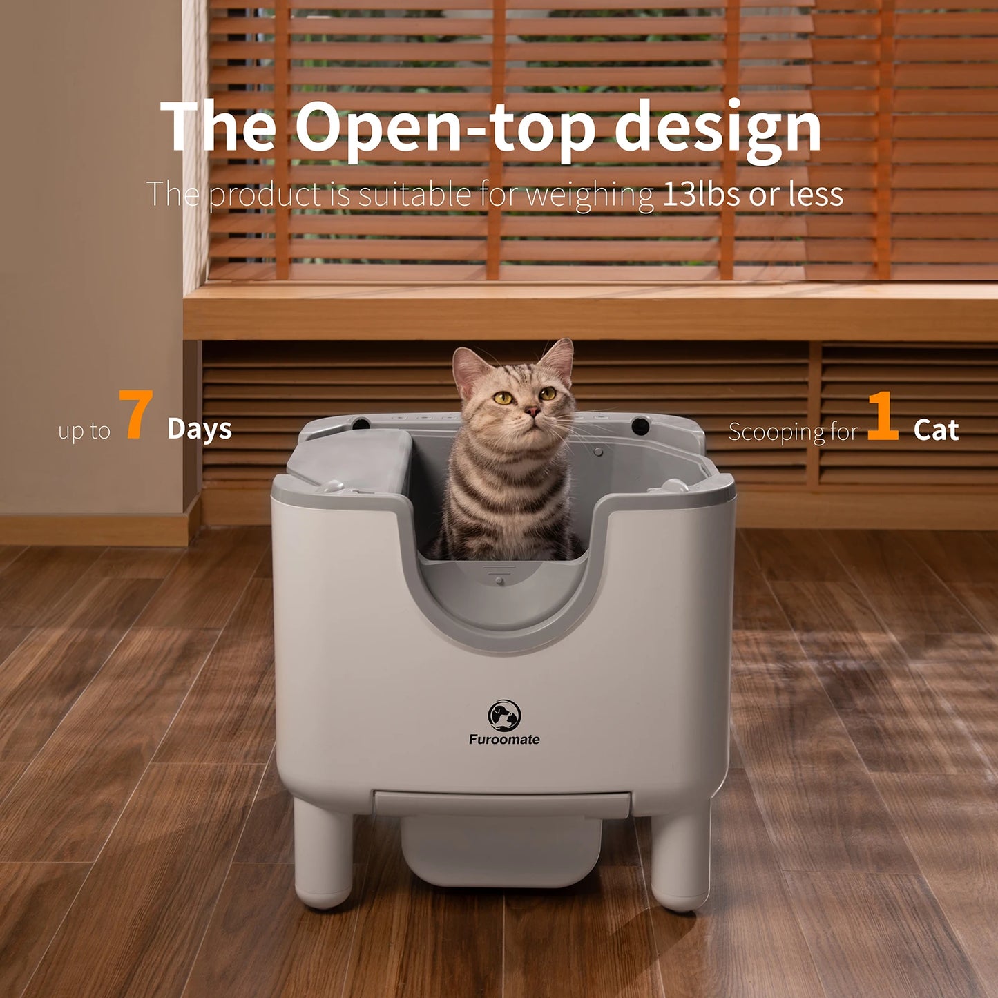 Open-Top Automatic Self-Cleaning Cat Litter Box