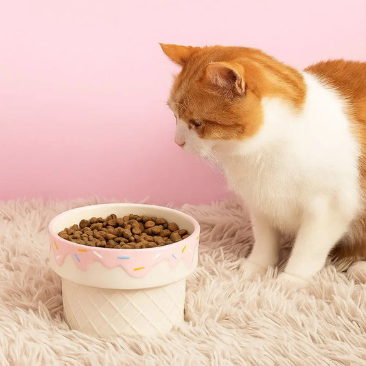 Elevated Ceramic Cat Bowl with Wide Opening main product image