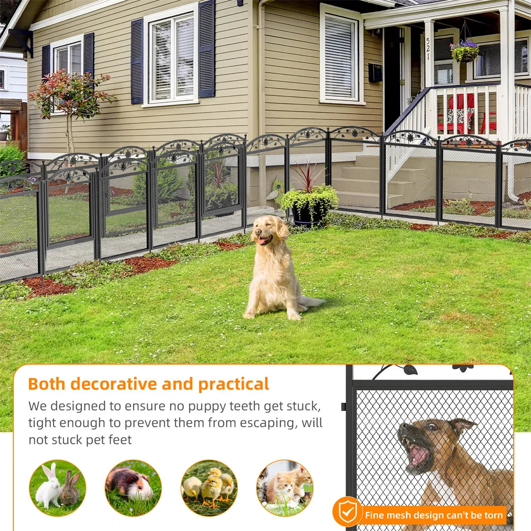 8-Panel Heavy-Duty Metal Dog Playpen with Waterproof Pad
