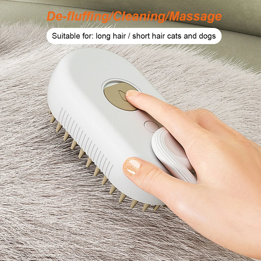 3-in-1 Electric Pet Grooming Brush with Steam Spray