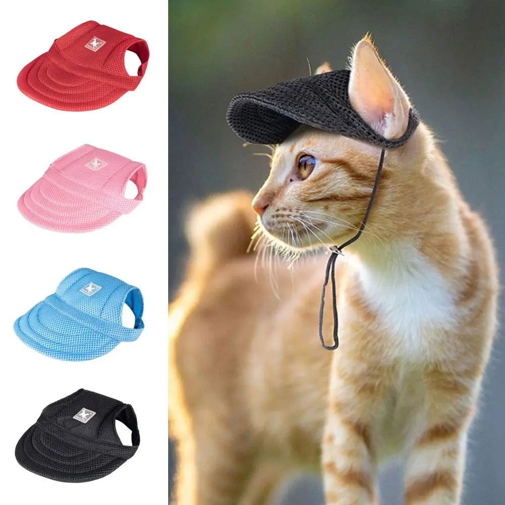 Adjustable Pet Sun Hat with Ear Holes main product image