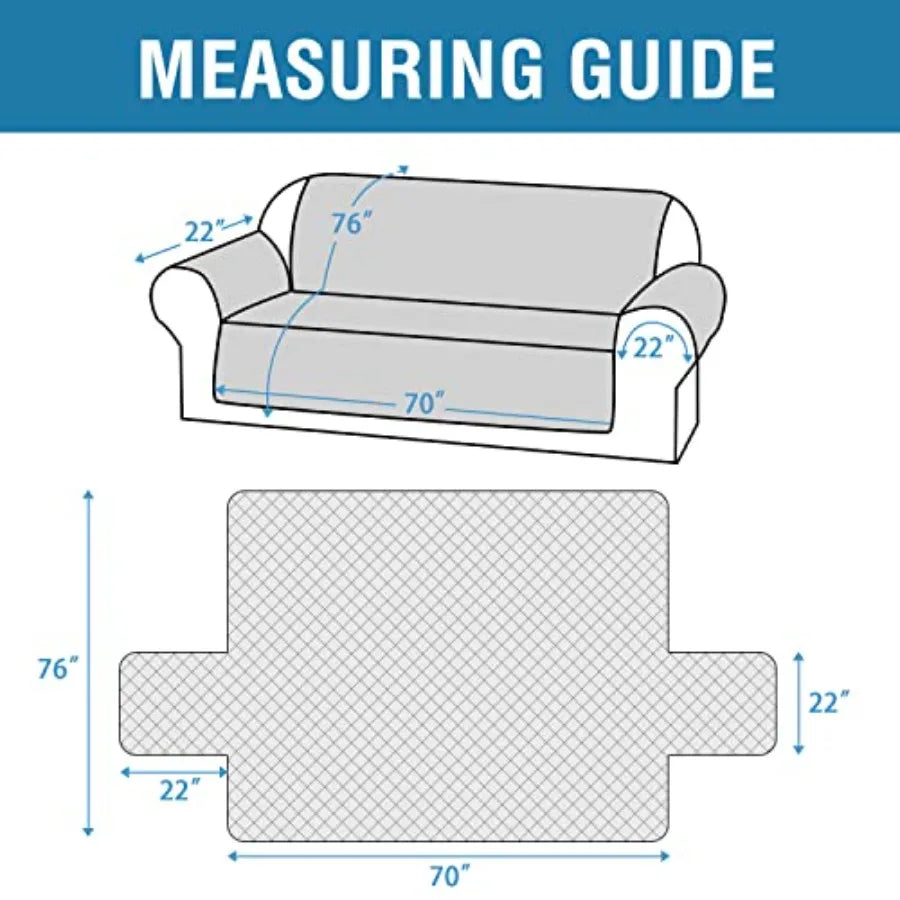 Couch Cover, Covers for 3 Cushion Couch, Dog Couch Cover Protector, Furniture Covers for Pets, 100% Waterproof Cover with Non-S