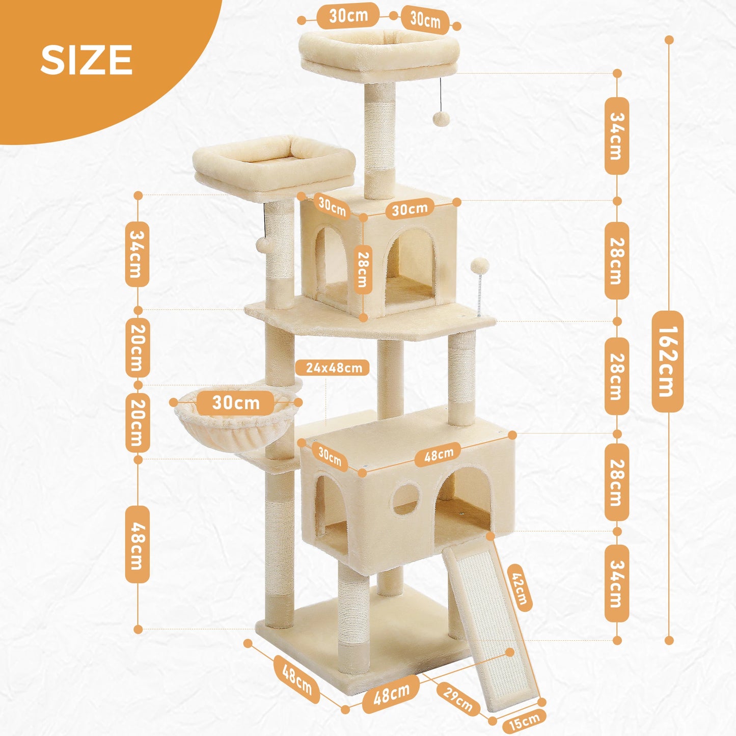 Large Multi-Level Cat Tree Tower with Plush Condo & Perches