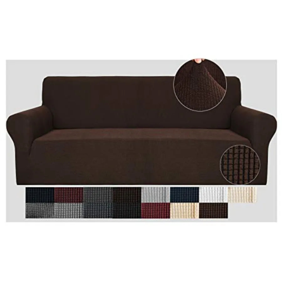 High Stretch Couch Covers for 3 Cushion Couch 1-Piece Extra Large Covers with Elastic Bottom Anti Slip Elastic Slipcover Furnit