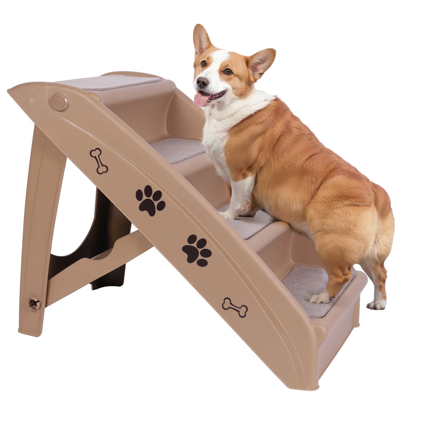 4-Step Pet Dog Stairs Foldable Cat and Dog Steps Nonslip Dog Stairs Ramp Sofa Ladder Pet Furniture for High Bed Chair Couch Sofa