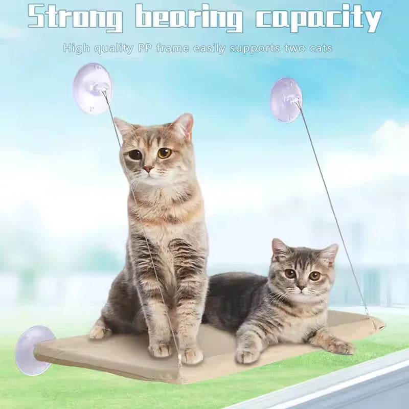 Cat Window Hammock Bed with Suction Cups, Space-Saving