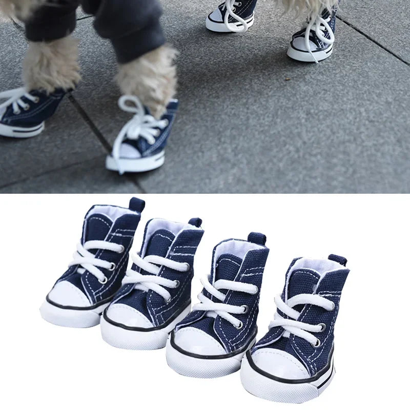 Non-Slip Denim Canvas Pet Shoes for Dogs and Cats