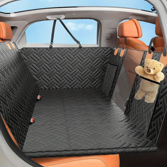 Back Seat Extender for Dogs, Hard Bottom Car Seat Cover for Dogs with Mesh Window, Waterproof Backseat Pet Cover Hard Bottom-Dog Car Seat Cover for Back Seat Dog Hammock for Car/SUV