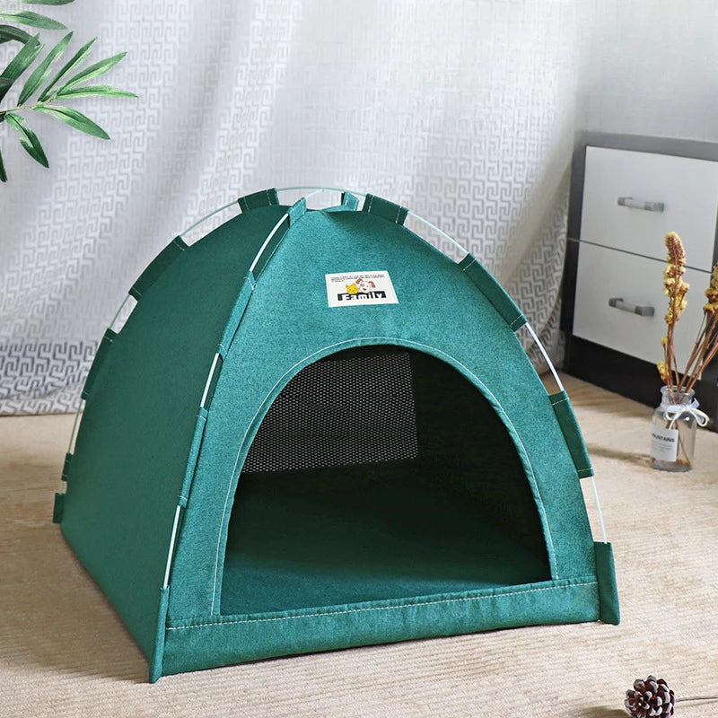 Foldable Cat & Dog House Tent with Cooling Mat
