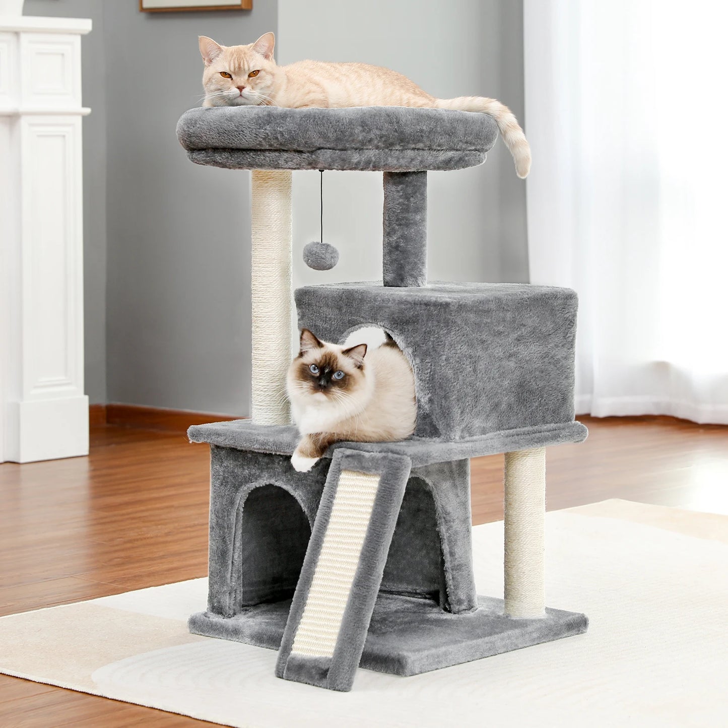 Cat Tree Tower with Natural Sisal Post, Condo & Top Perch