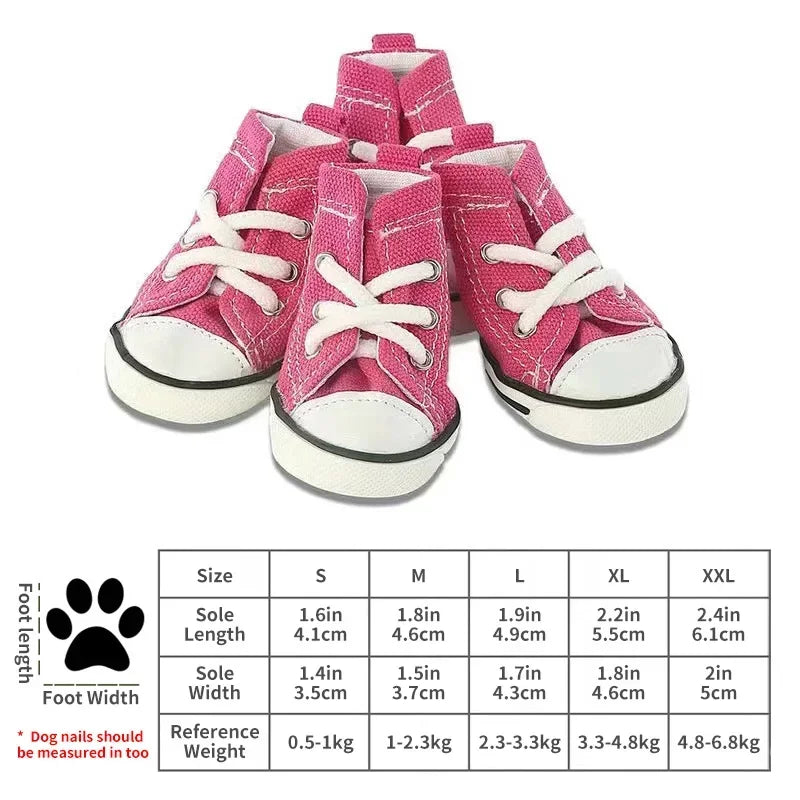 Non-Slip Denim Canvas Pet Shoes for Dogs and Cats