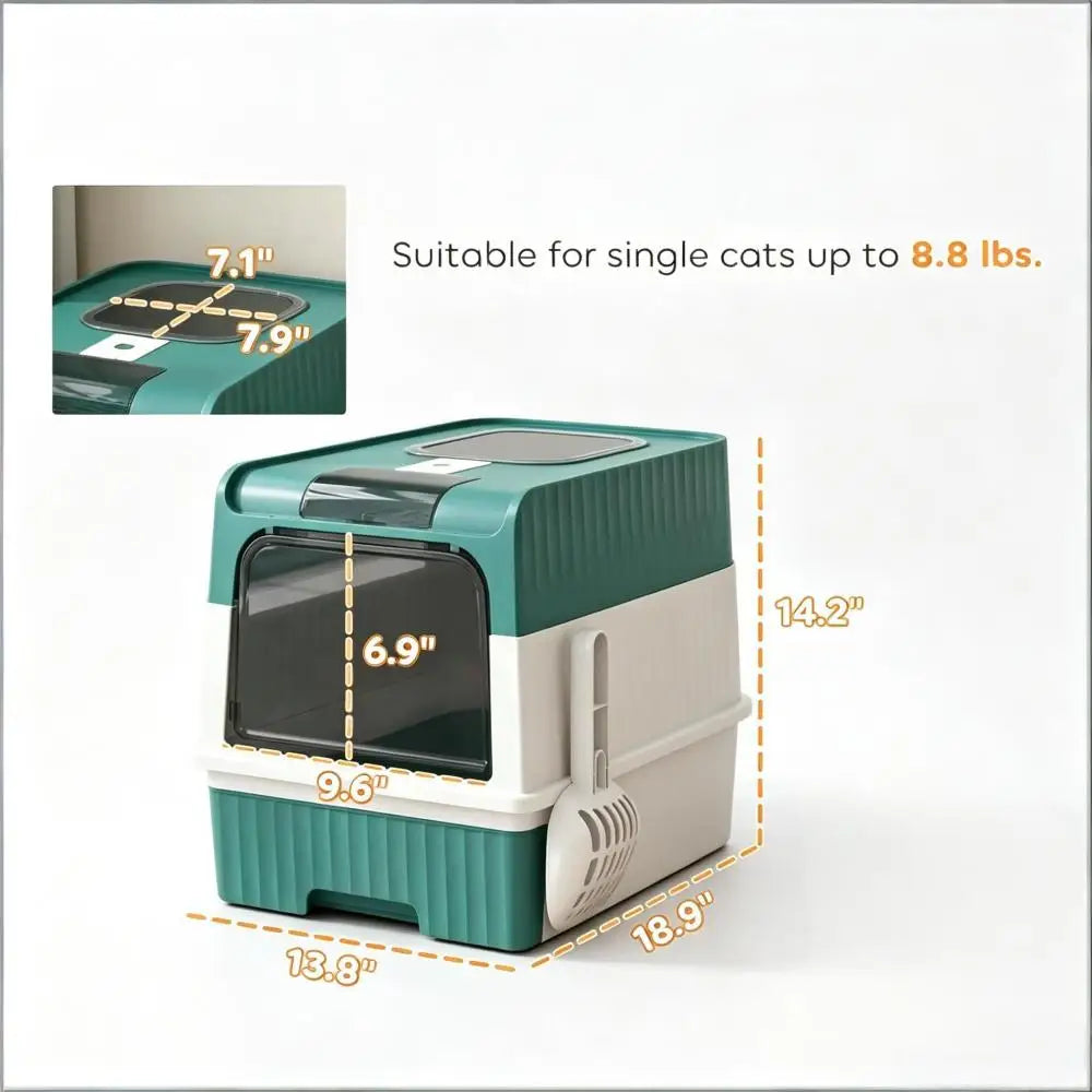 Ye Fully Enclosed Compact Pet Cat Litter Box