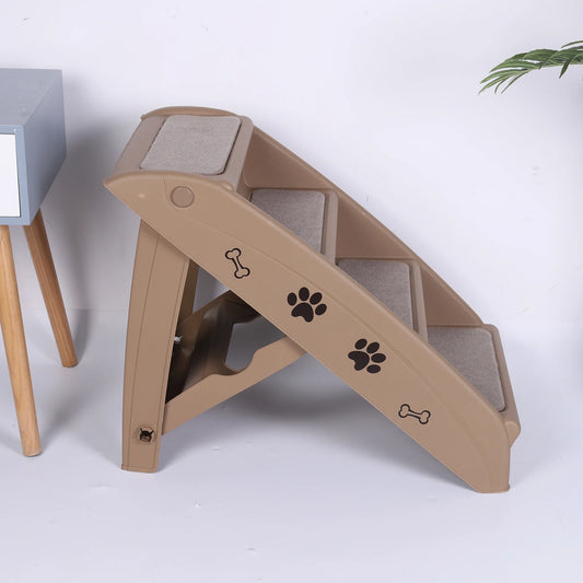 4-Step Pet Dog Stairs Folding Cat and Dog Steps Nonslip Dog Stairs Ramp Sofa Ladder Pet Furniture for High Bed Chair Couch Sofa
